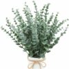 Realistic Artificial Eucalyptus Leaves for Home Decor - 18 Stems