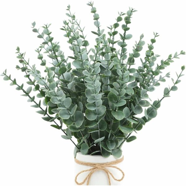 Realistic Artificial Eucalyptus Leaves for Home Decor - 18 Stems - Image 3