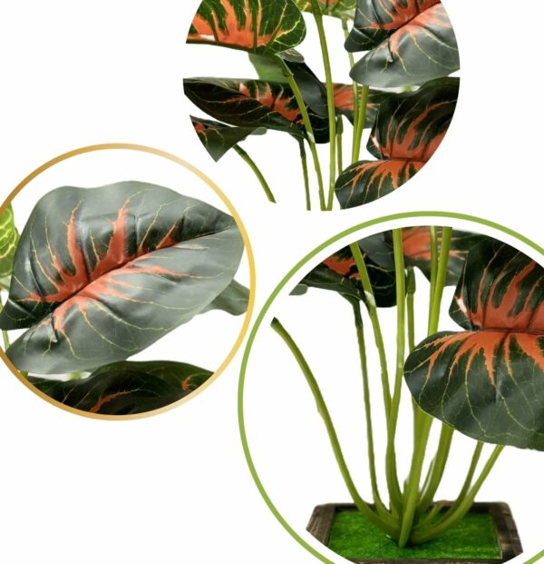 Small Artificial Silk Plants in Wooden Pot for Home & Office - Image 3