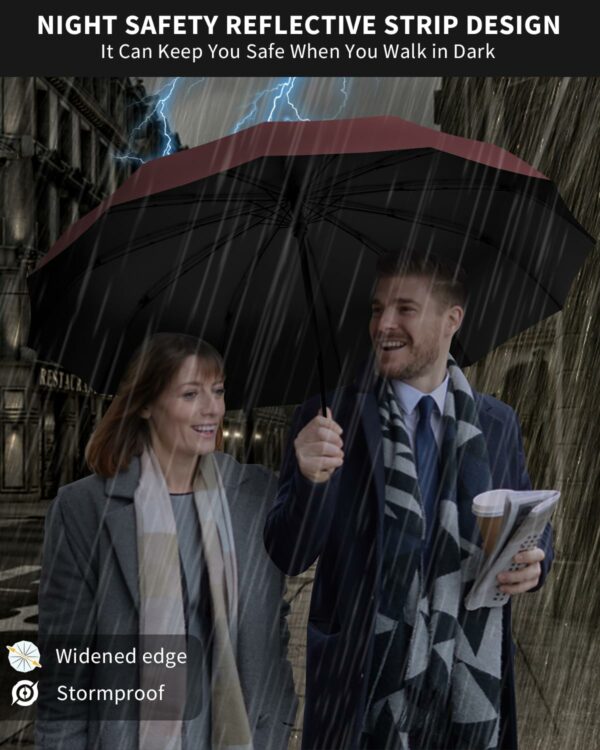 23 Inch Windproof Travel Umbrella with Auto Open/Close - Image 2