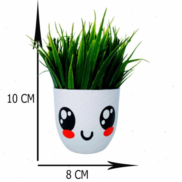 Set of 3 Small Artificial Plant Pots for Home Decor - Image 4