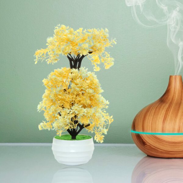 Artificial Topiary Plant with White Pot - 26.5 cm, Yellow - Image 3