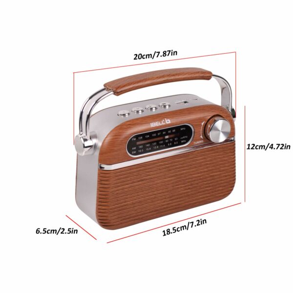 Portable FM Radio with Bluetooth, USB & SD Slot - 3 Band - Image 6