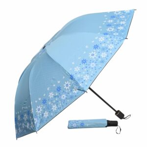 Compact 3 Fold Manual Open Umbrella - UV & Rain Protection