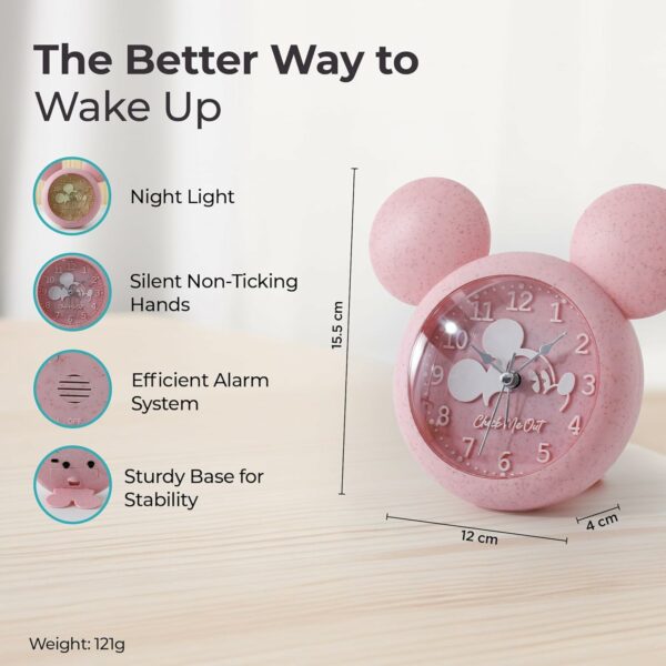 Mickey Mouse Shaped Alarm Clock for Heavy Sleepers - Pink - Image 4