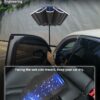 Windproof 45 Inch 3-Fold Umbrella with Reflective Stripe - UV Protection