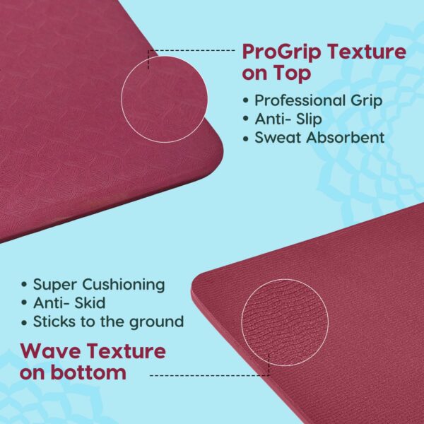 Extra Wide Non-Slip Yoga Mat with Carry Strap - 6mm Thick - Image 4