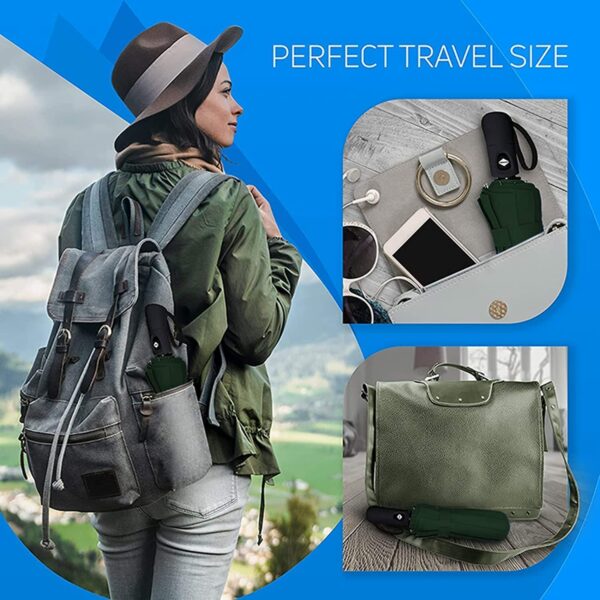 Compact Windproof Umbrella for Travel - 10 Fiberglass Ribs - Image 5