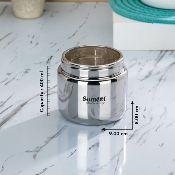Set of 6 Stainless Steel Airtight Storage Canisters with See-Through Lid - 400ml Each - Image 4
