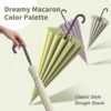 Windproof Macaron Color Stick Umbrella for Women