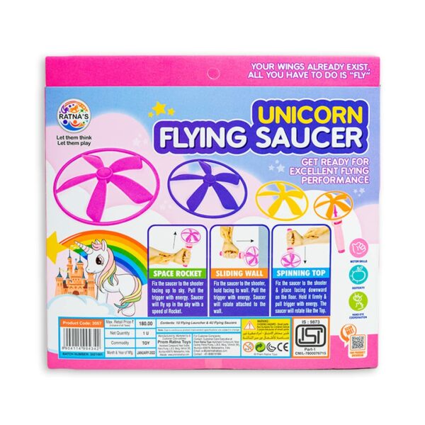 3 in 1 Unicorn Flying Saucer Toy for Kids - Rocket, Slide & Spin - Image 6
