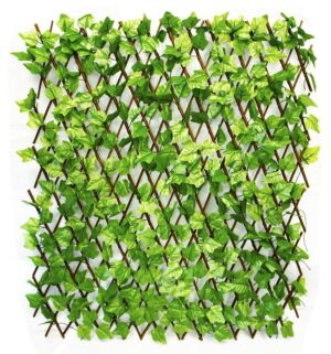 Expandable Artificial Grass Fence for Home & Garden Decor