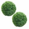 Set of 2 Eucalyptus Boxwood Topiary Balls - 28 cm Green