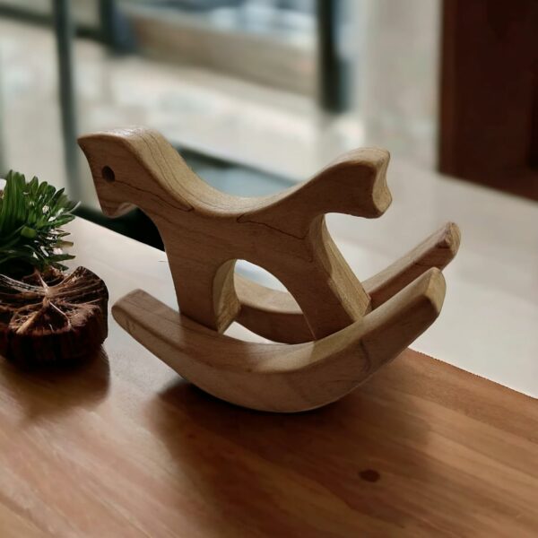 Mini Swing Horse for Toddlers - Pure Neem Wood, Portable Fun - Image 4