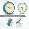 Silent Analog Alarm Clock - Vintage Design, Loud Alarm, 13 cm Blue