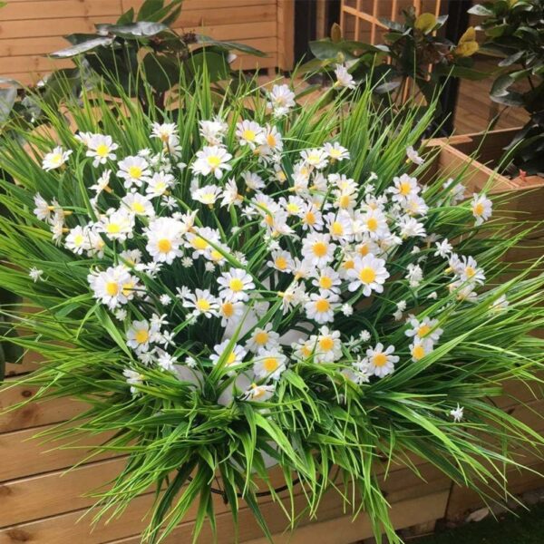 Outdoor Artificial Daisies - UV Resistant Faux Plants Set of 2 - Image 3