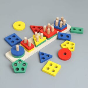 Wooden Shape Sorter Toy for Toddlers - Safe & Fun Learning