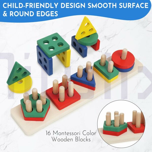 Wooden Shape Sorter Toy for Toddlers - Safe & Fun Learning - Image 6