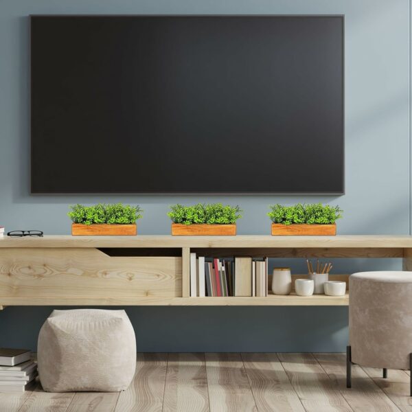 Realistic Artificial Gardenia Plant Bunch in Wood Planter - Image 6