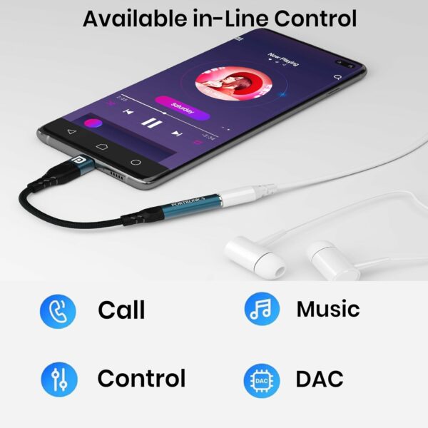 Type C to 3.5mm Audio Jack Adapter with DAC for USB-C Phones - Image 3