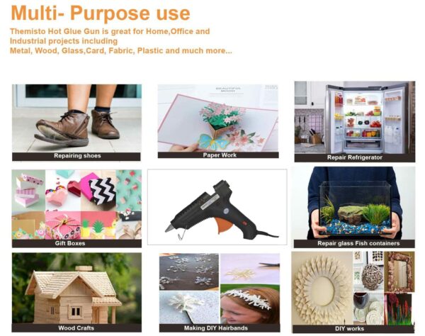 100W Glue Gun with 5 Glue Sticks - Fast & Reliable Adhesive - Image 4