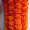 10 Pcs Indian Handmade Artificial Marigold Garland Flowers - 4.5-4.9Ft for Decoration