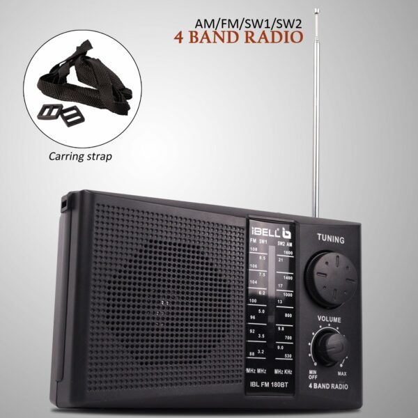 Portable 4 Band FM Radio with Bluetooth Speaker & MP3 Player - Image 5