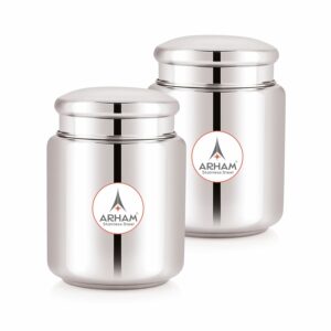 Stainless Steel Airtight Canister Set - 750ml, Pack of 2