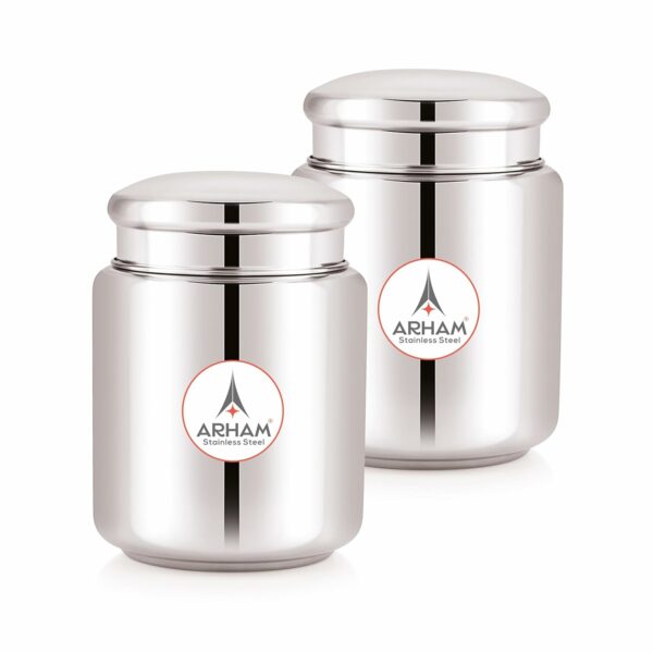 Stainless Steel Airtight Canister Set - 750ml, Pack of 2