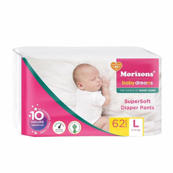 Supersoft Baby Diaper Pants Large - 62 Pieces with Aloe Vera