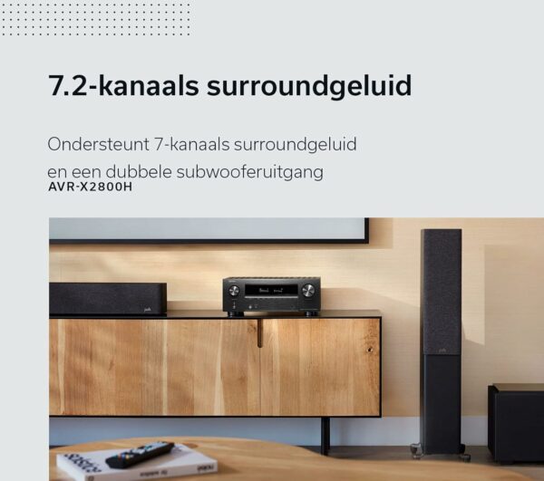 Denon AVR-X2800H 7.2ch AV Receiver with 8K & 3D Audio - Image 4