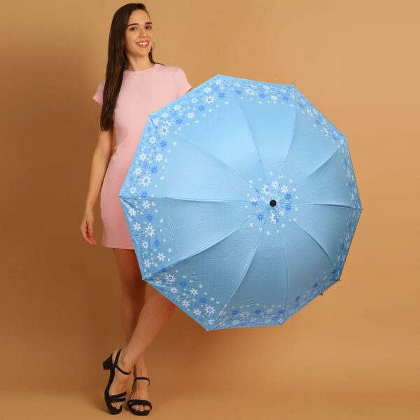Compact 3 Fold Manual Open Umbrella - UV & Rain Protection - Image 2