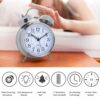 Vintage Twin Bell Alarm Clock - Battery Operated Silver