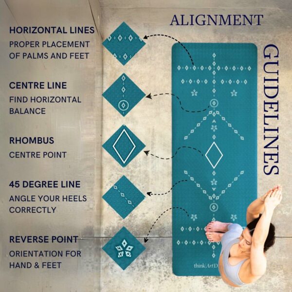 6mm TPE Alignment Yoga Mat with Strap - Anti-Slip, Durable, 24x72 inch - Image 4