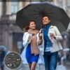 Compact Windproof Travel Umbrella with Carabiner Handle