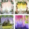 Pack of 6 Multicolor Artificial Wisteria Vine for Decor