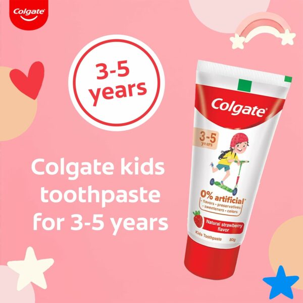 Kids Toothpaste 3-5 Years, Natural Strawberry Flavor, Cavity Protection - Image 5