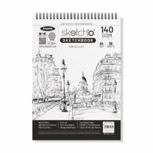 A4 Sketch Book - 140 GSM Acid-Free Paper, 50 Sheets