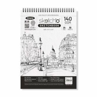 A4 Sketch Book - 140 GSM Acid-Free Paper, 50 Sheets