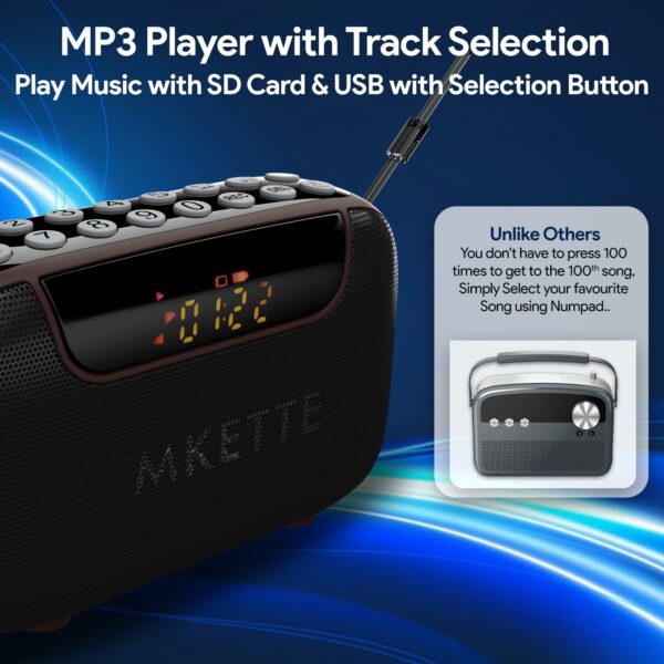 5 in 1 Portable FM Radio with Bluetooth, MP3 Player & Recording - Image 5