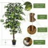6ft Artificial Ficus Tree with Realistic Silk Leaves for Home Decor