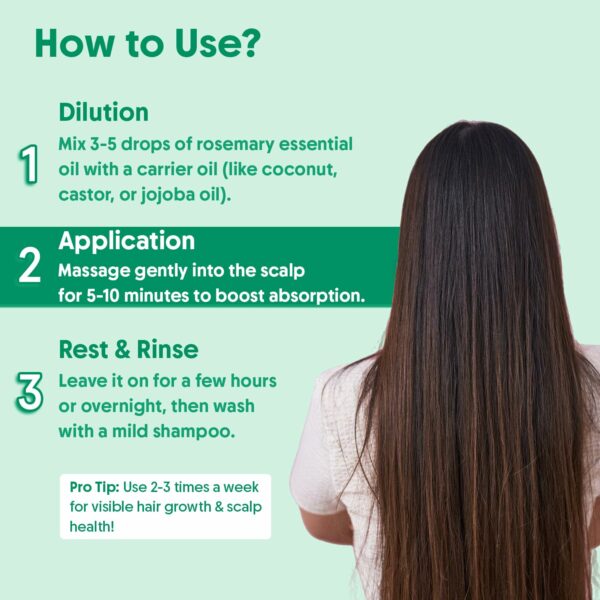 100% Pure Rosemary Essential Oil for Hair Growth - 30 ml - Image 3