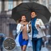 Compact Windproof Travel Umbrella with Carabiner Handle