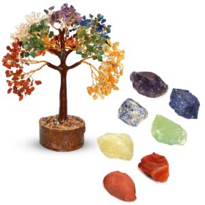 7 Chakra Stone Tree with 500 Beads - Natural Healing Crystal