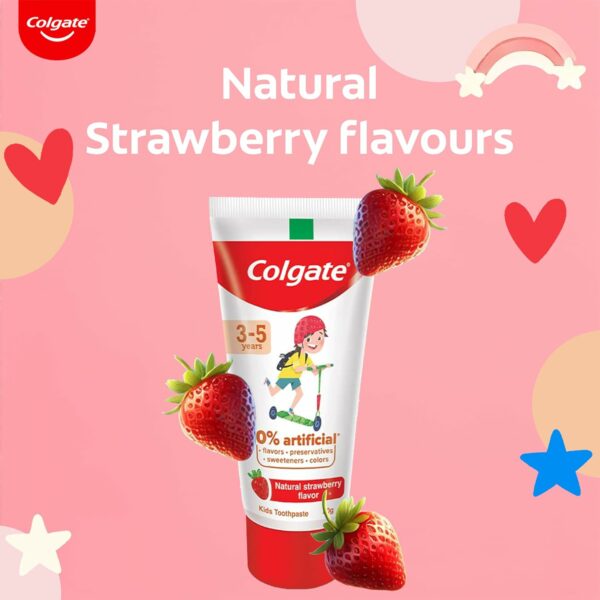 Kids Toothpaste 3-5 Years, Natural Strawberry Flavor, Cavity Protection - Image 6