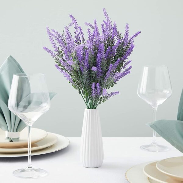 Artificial Lavender Flowers - 14.6" Faux Purple Plants (4 pcs) - Image 3