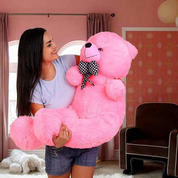 Ultra Soft 3 Feet Teddy Bear - Pink, Skin-Friendly & Washable - Image 2