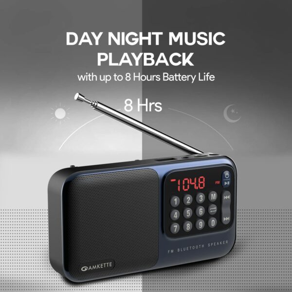 Pocket Mate Digital FM Radio & Bluetooth Speaker - 8H Playtime - Image 6