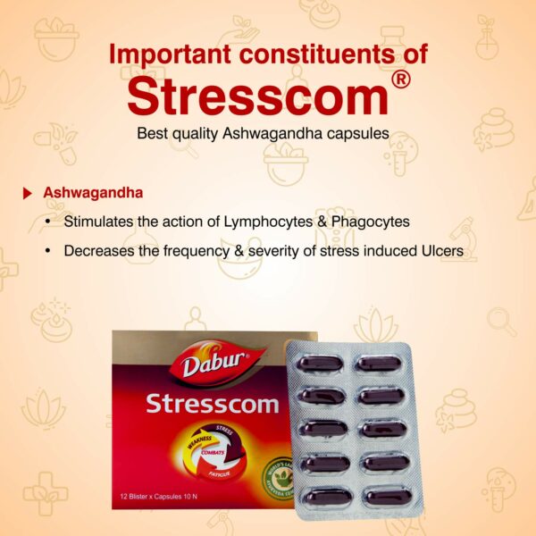 Stresscom Ashwagandha Capsules - 120 Count for Stress Relief - Image 4