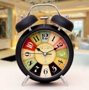 Vintage Twin Bell Analog Alarm Clock with LED Light